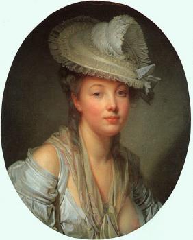 Jean-Baptiste Greuze : Young Woman in a White Hat